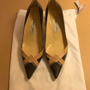 Jimmy Choo Black and Cream Heels